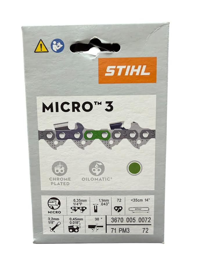 3670 005 0072 Stihl 71PM3 Picco Micro 3 Chainsaw Chain — 72 Drive