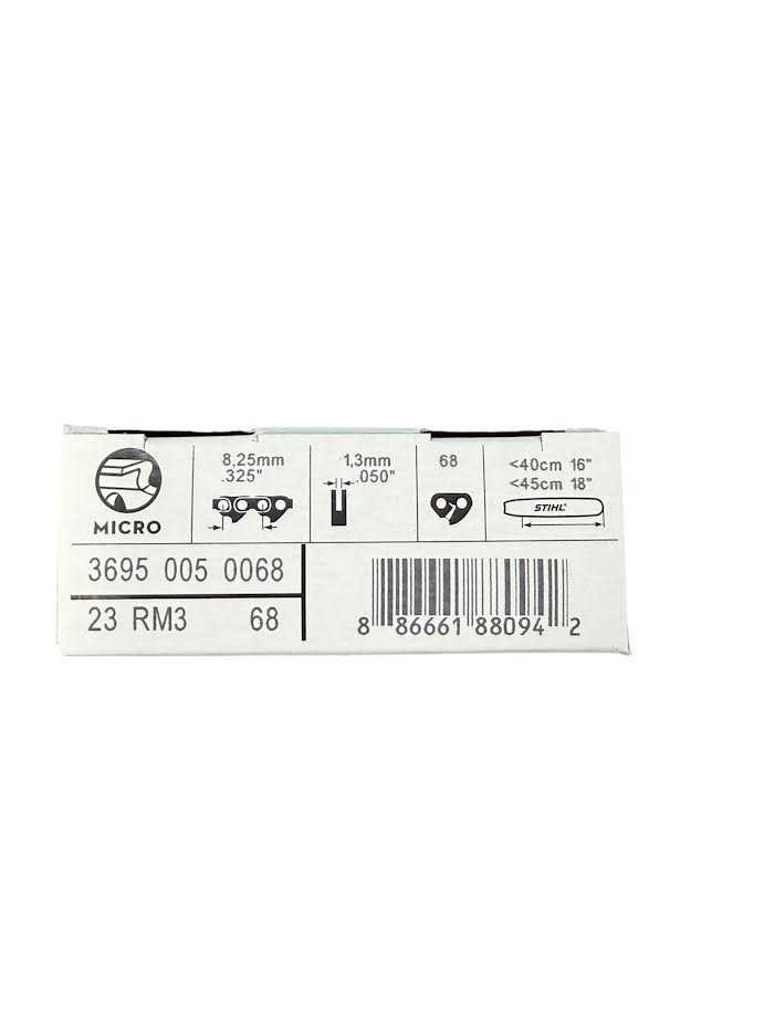3695 005 0068 Stihl 23RM3 Rapid Micro .325" Chainsaw Chain — 68 Drive Links Semi-Chisel Genuine OEM Part
