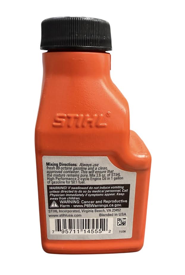 0781 319 8014 – 2-Cycle Engine Oil, 1 Gallon + 2.6 oz, Orange Bottle – STIHL Genuine OEM