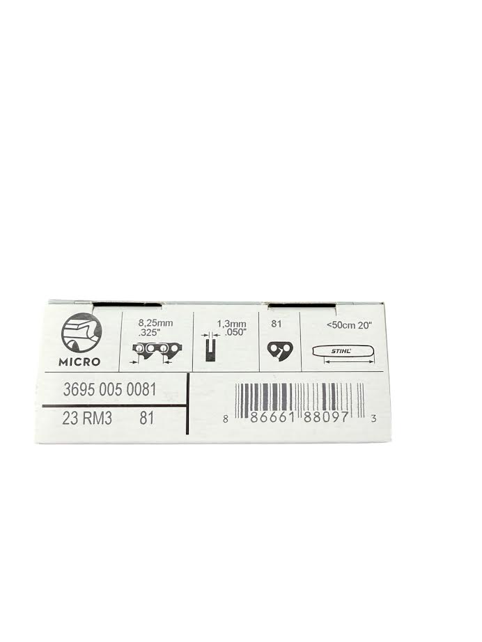 3695 005 0081 Stihl 23RM3 Rapid Micro .325" Chainsaw Chain — 81 Drive Links Semi-Chisel Genuine OEM Part