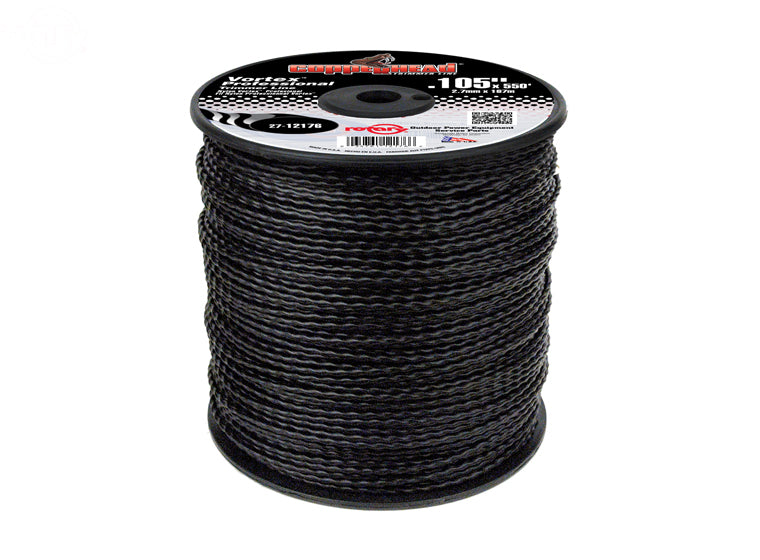 12176 – Rotary Trimmer Line .105" Vortex 550 ft Medium Spool (Black)