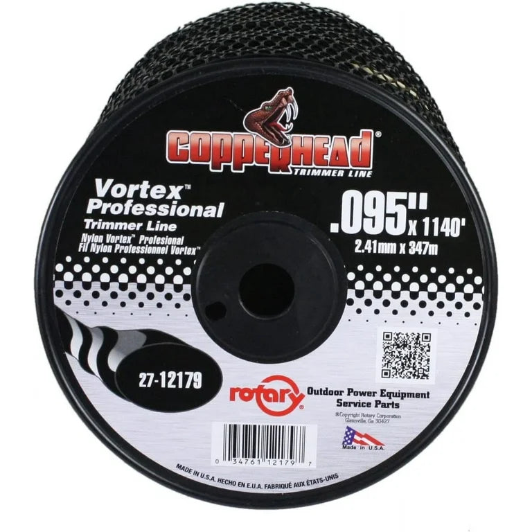 12179 – Rotary Trimmer Line .095", 5 lb Spool, Black Vortex | Genuine OEM Rotary Part