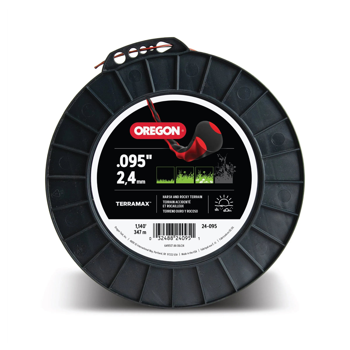 Oregon 24-095 TerraMax Oval Twist Trimmer Line | .095" 5 lb Spool Professional String Trimmer Line