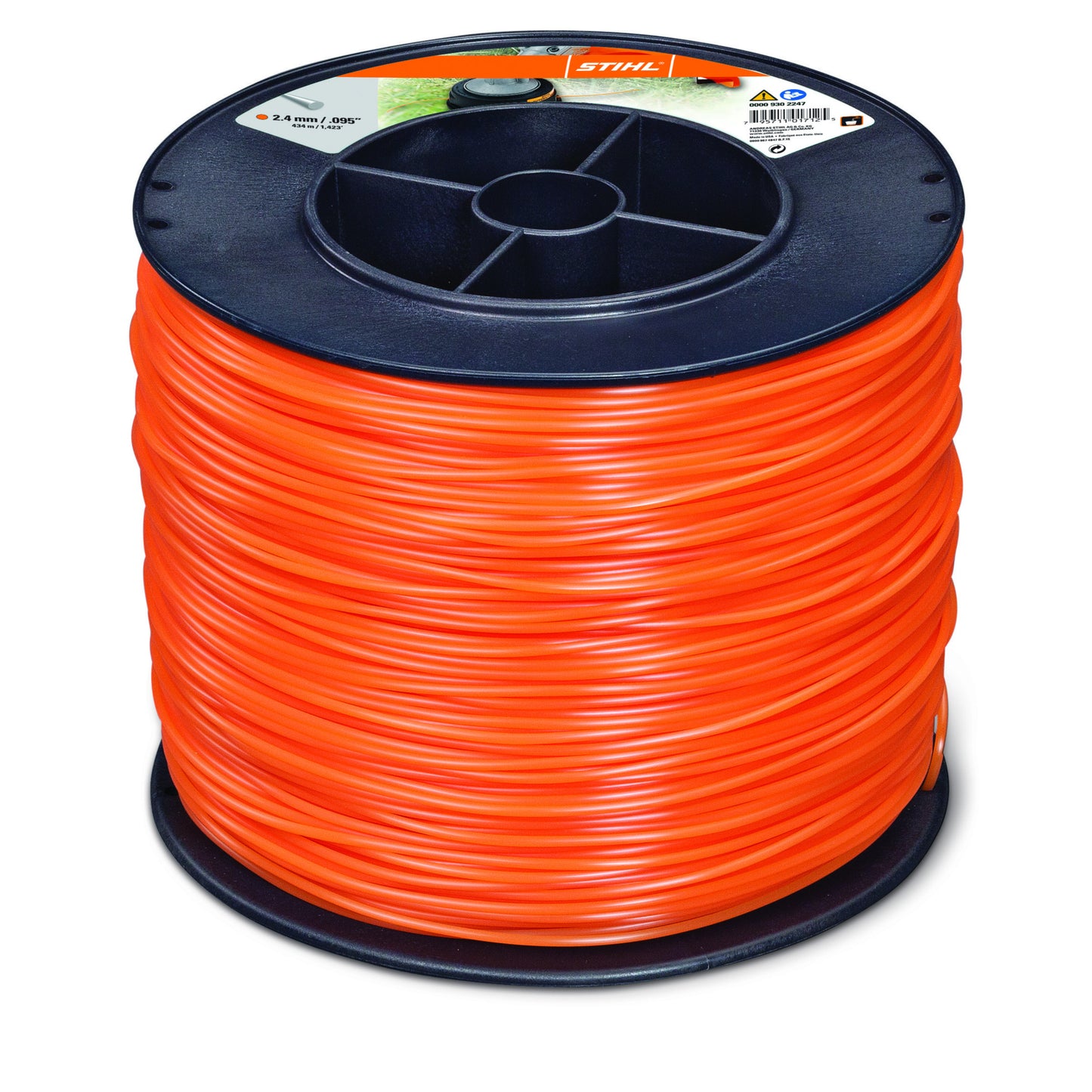 STIHL 0000 930 2247 Premium Trimmer Line – .095" Diameter, 1377' Spool (Orange)