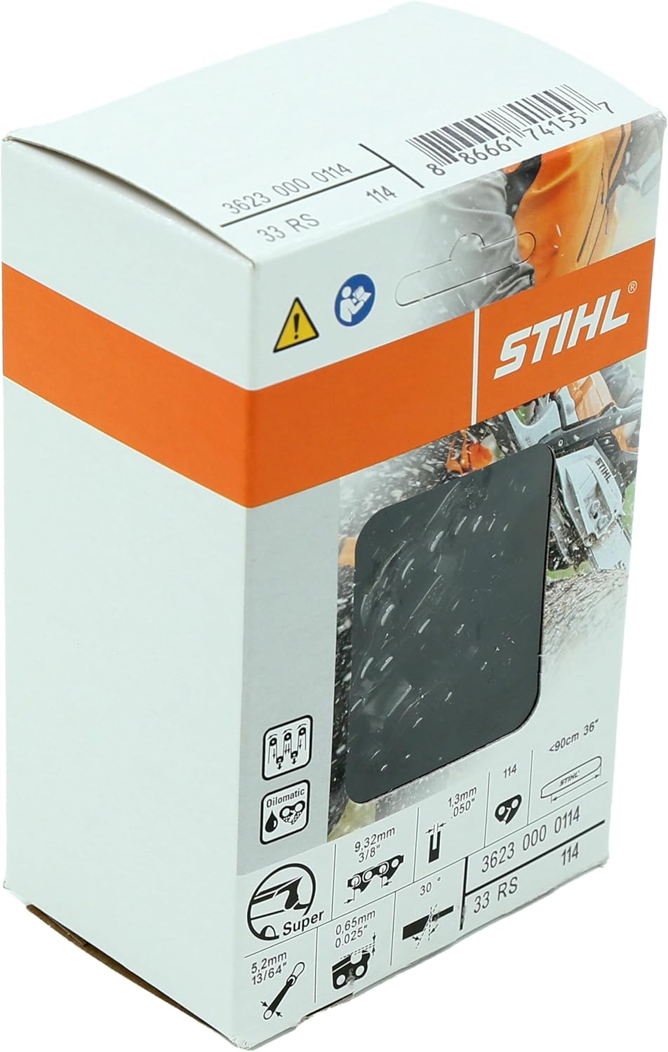 3623 005 0114 STIHL 33RS Saw Chain – 3/8” Pitch, .050” Gauge, 114 Drive Links (36”)