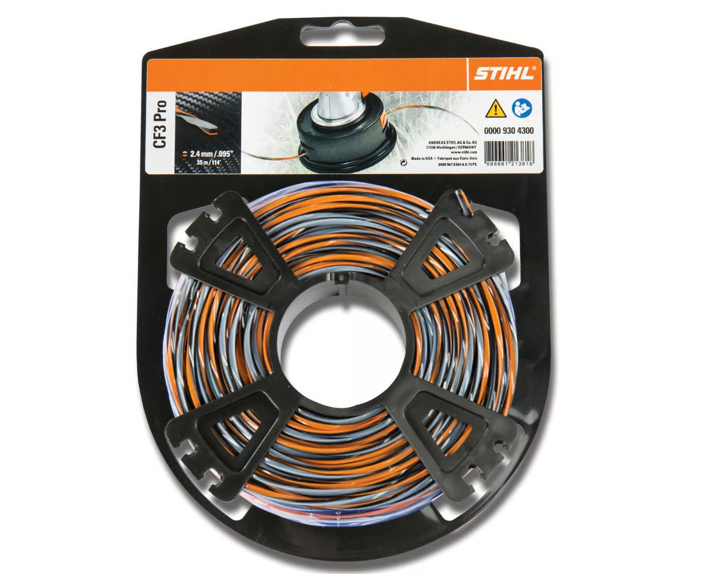 0000 930 4300 STIHL CF3 Pro .95 in. D X 229 ft. L Trimmer Line Part# 00009304300