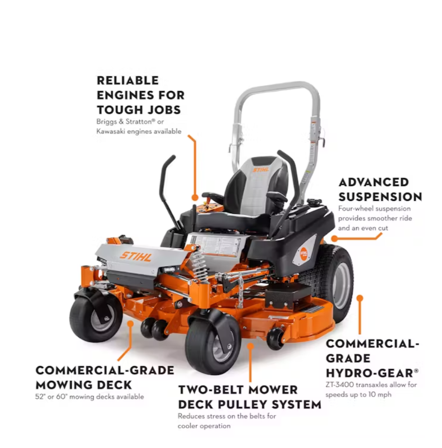 STI RZ552KD 52" ZERO TURN, KAWI Zero Turn Lawnmower