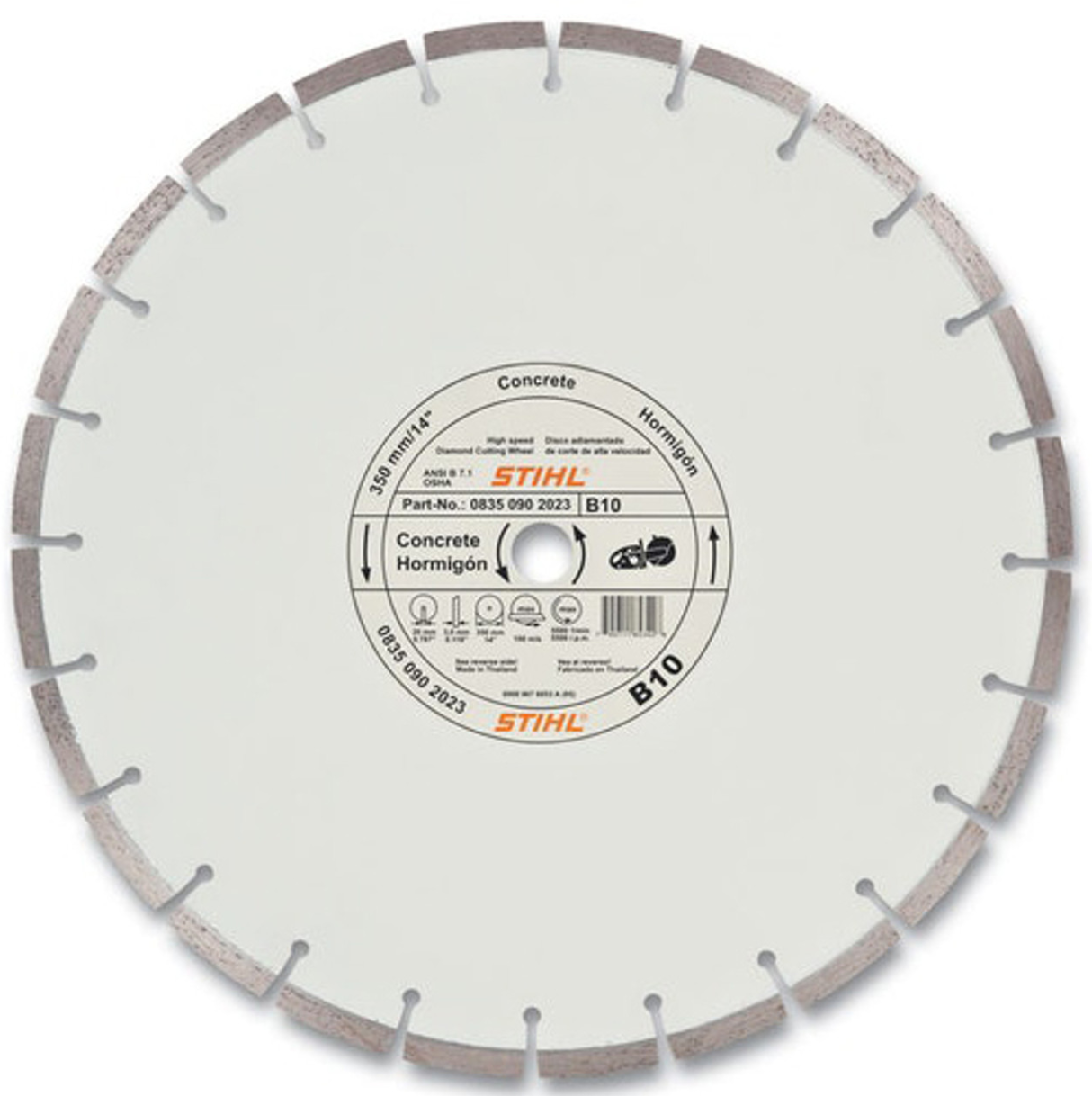 0835 090 2023 – STIHL 14" B10 Economy Abrasive Cut-Off Wheel (20mm Arbor)