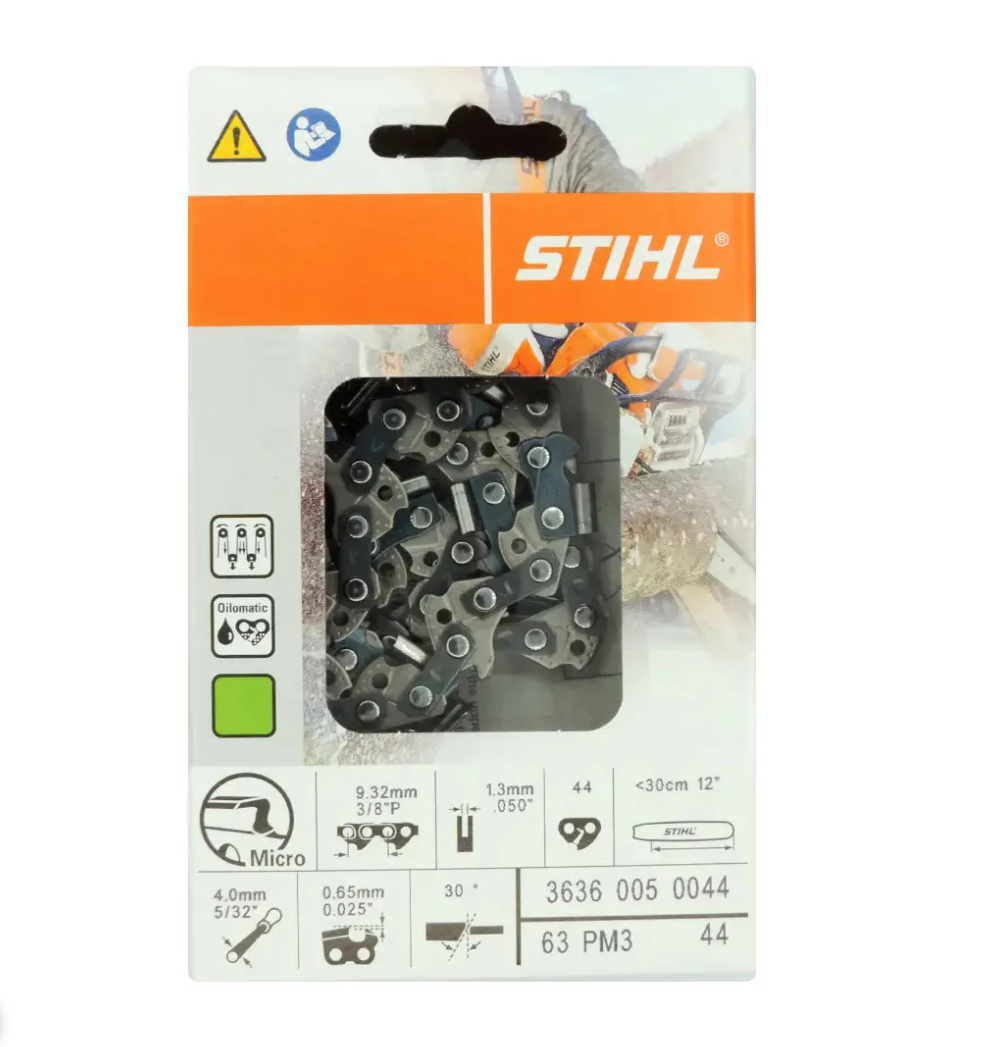 3636 005 0044 STIHL 63PM3 Saw Chain – 3/8” Picco Pitch, .050” Gauge, 44 Drive Links (12”)