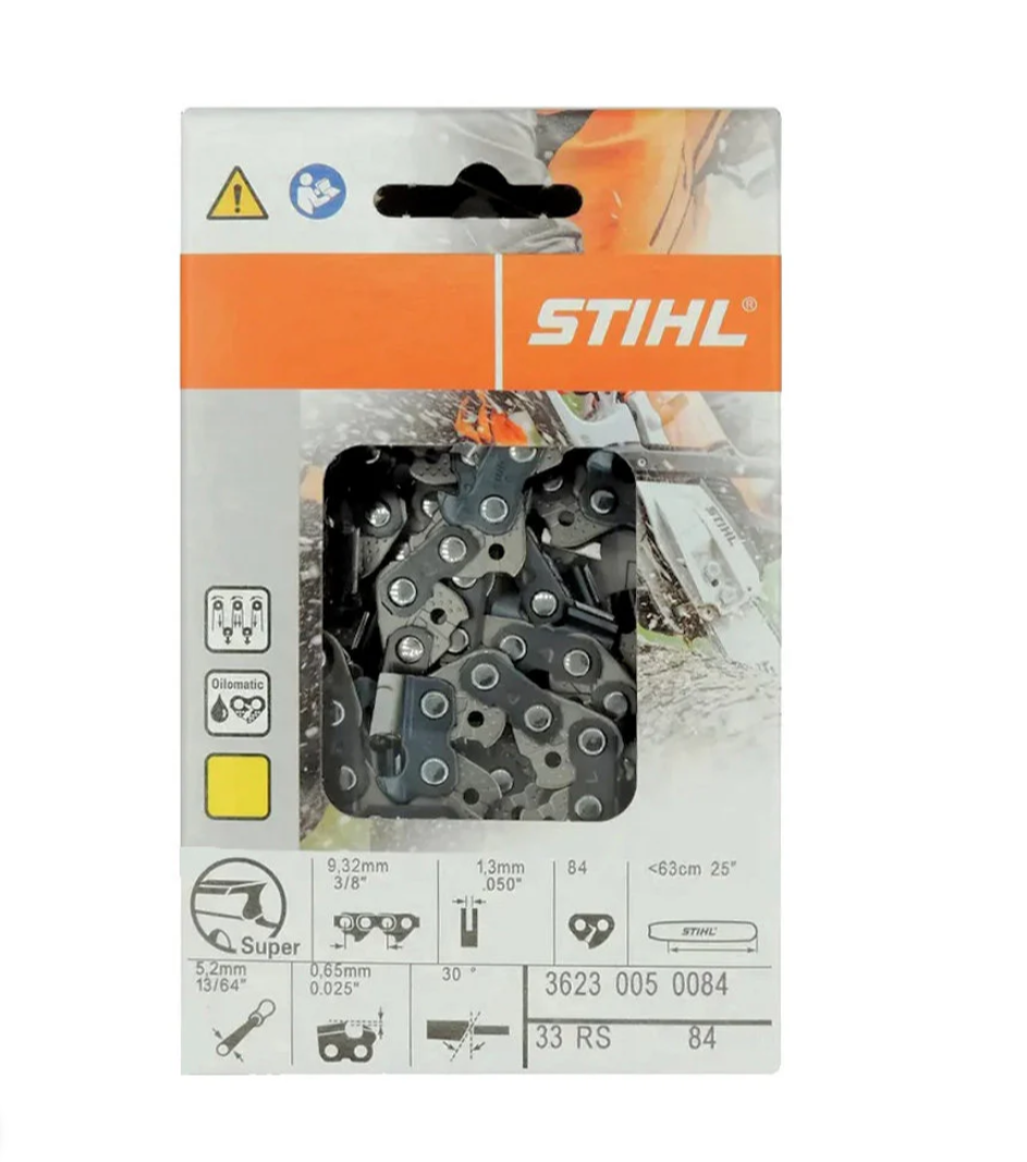 3623 005 0084 STIHL 33RS Chainsaw Chain – 3/8” Pitch, .050” Gauge, 84 Drive Links (25” Bar)