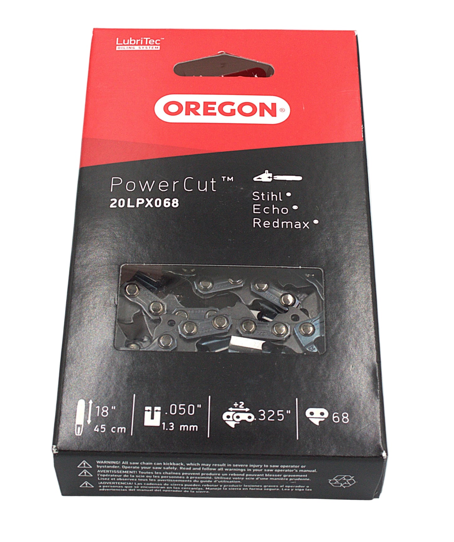 20LPX068G – Oregon PowerCut Chainsaw Chain, .325" Pitch, .050" Gauge, 68 Drive Links, 16" Bar
