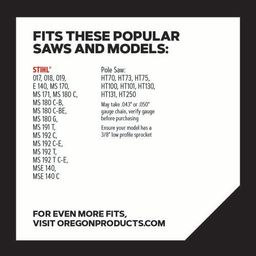 90PX050G Chainsaw Chain – 3/8" Low Profile Pitch, .050" Gauge, 50 Drive Links