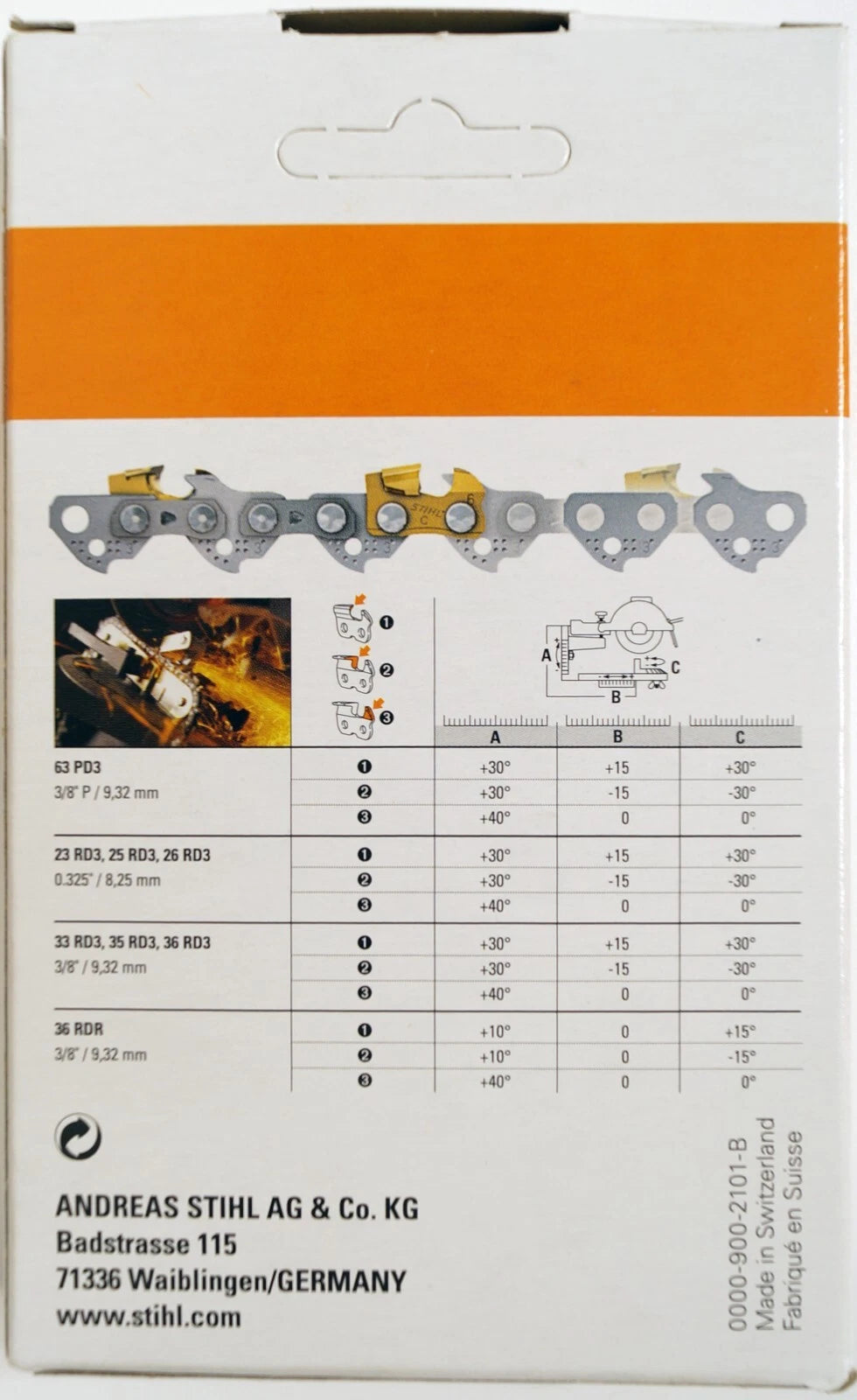 3612-005-0050 STIHL Duro Carbide Chain - 3/8"P 1.3mm .050" 14" 63PD3 50E