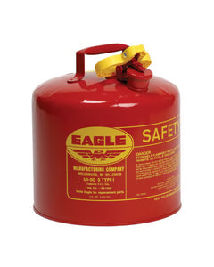 5 Gallon Steel Safety Can for Flammables, Type I, Flame Arrester, Red - UI50S
