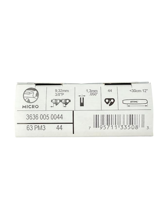 3636 005 0044 Stihl Picco 12" Chainsaw Chain — 44 Drive Links Semi-Chisel Genuine OEM Part