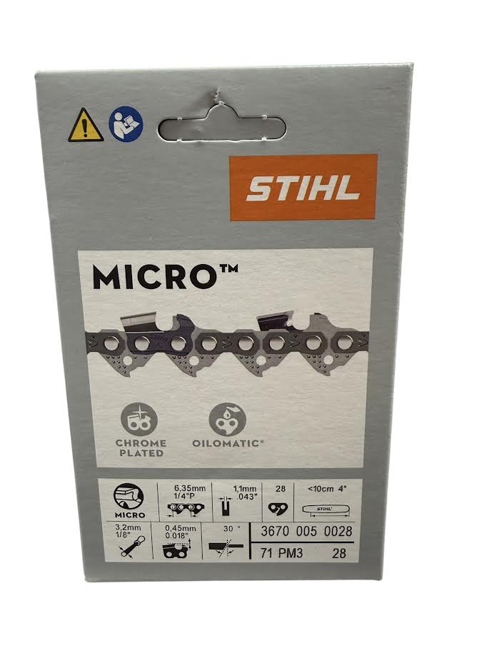 3670 005 0028 Stihl 71 PM3 Picco Micro Chainsaw Chain — 28 Drive Links Genuine OEM Part