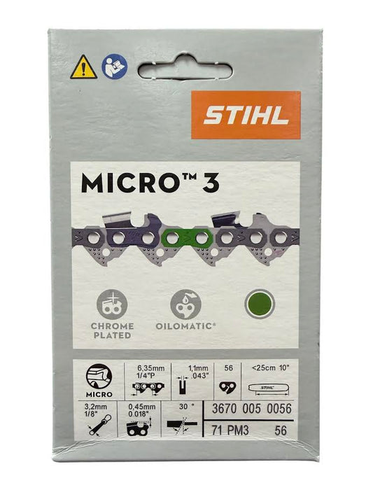 3670 005 0056 Stihl 71PM3 Picco Micro Chainsaw Chain — 56 Drive Links Genuine OEM Part