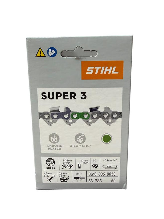 3616 005 0050 Stihl 63PS3 14" Chainsaw Chain — 50 Drive Links 3/8P .050 Genuine OEM Replacement