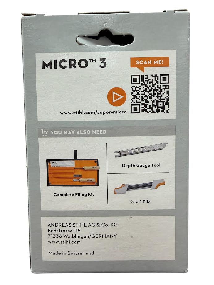 3636 005 0055 Stihl 63PM3 Picco Micro 16" Chainsaw Chain — 55 Drive Links Semi-Chisel Genuine OEM Part