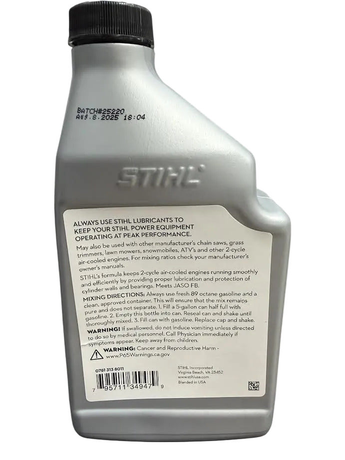 0781 313 8011 – Ultra Synthetic 2-Cycle Engine Oil, 12.8 oz, 5 Gallons – STIHL Genuine OEM