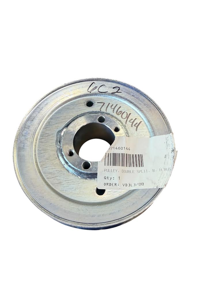 71460144 – Pulley, Double Split, B Section, H Bushing x 6", 1" Spacing – Wright® (Genuine OEM Part)