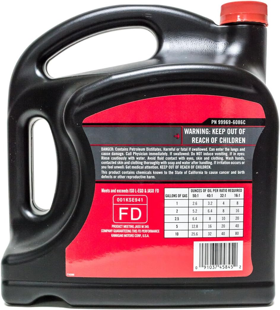 Kawasaki 99969-6086D KTECH™ Blend 2-Cycle Engine Oil (1 Gallon) – Genuine OEM Synthetic Blend Oil