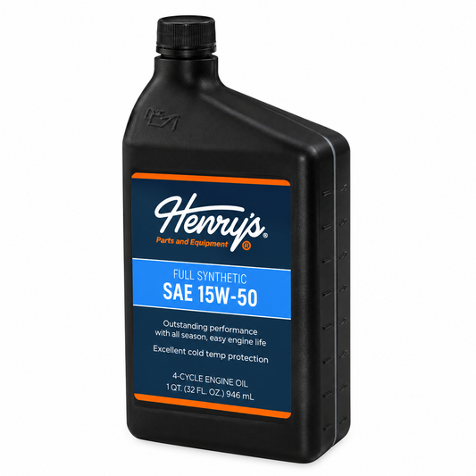 H3057631 – Henry's Full Synthetic SAE 15W-50 4-Cycle Engine Oil, 32 oz (1 Quart)