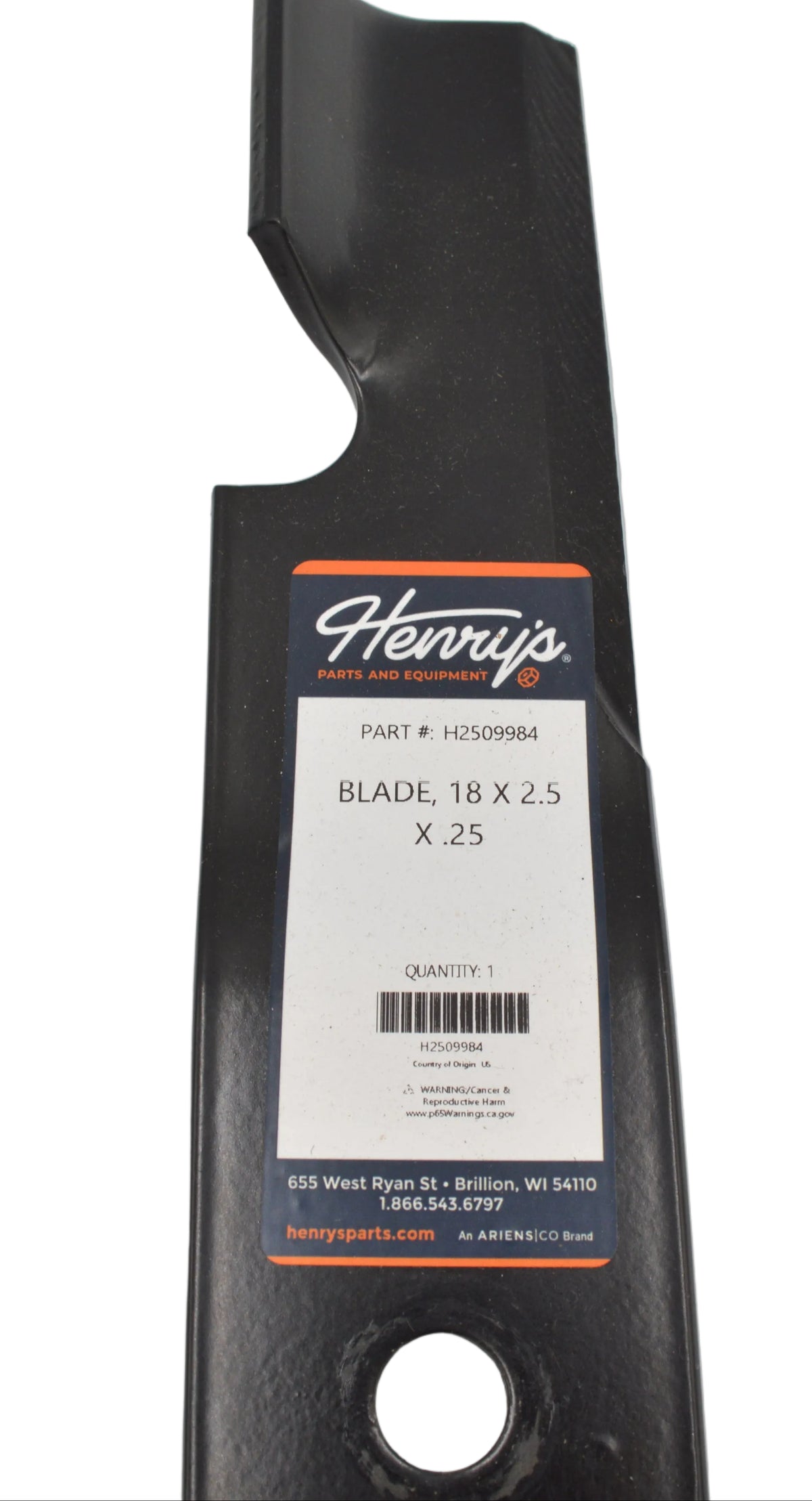 H2509984 High-Lift Mower Blade | 18" x 2.5" x .25" | Replacement Blade