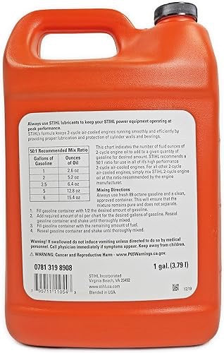 0781 319 8908 – STIHL High Performance 2-Cycle Engine Oil, 1 Gallon (Genuine OEM Product)