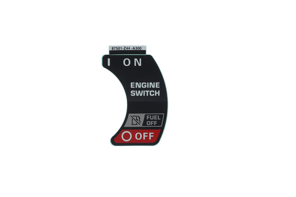 87501-Z44-A30 – Honda Engine Switch Decal (Genuine OEM Control Label)
