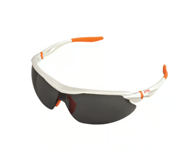 7010 884 0366 STIHL White Ice Safety Glasses – Blue Mirror Lenses