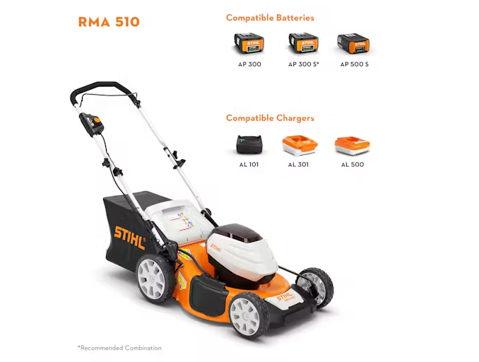 STIHL RMA 510 Promo Kit – Battery-Powered Self-Propelled Lawn Mower Bundle