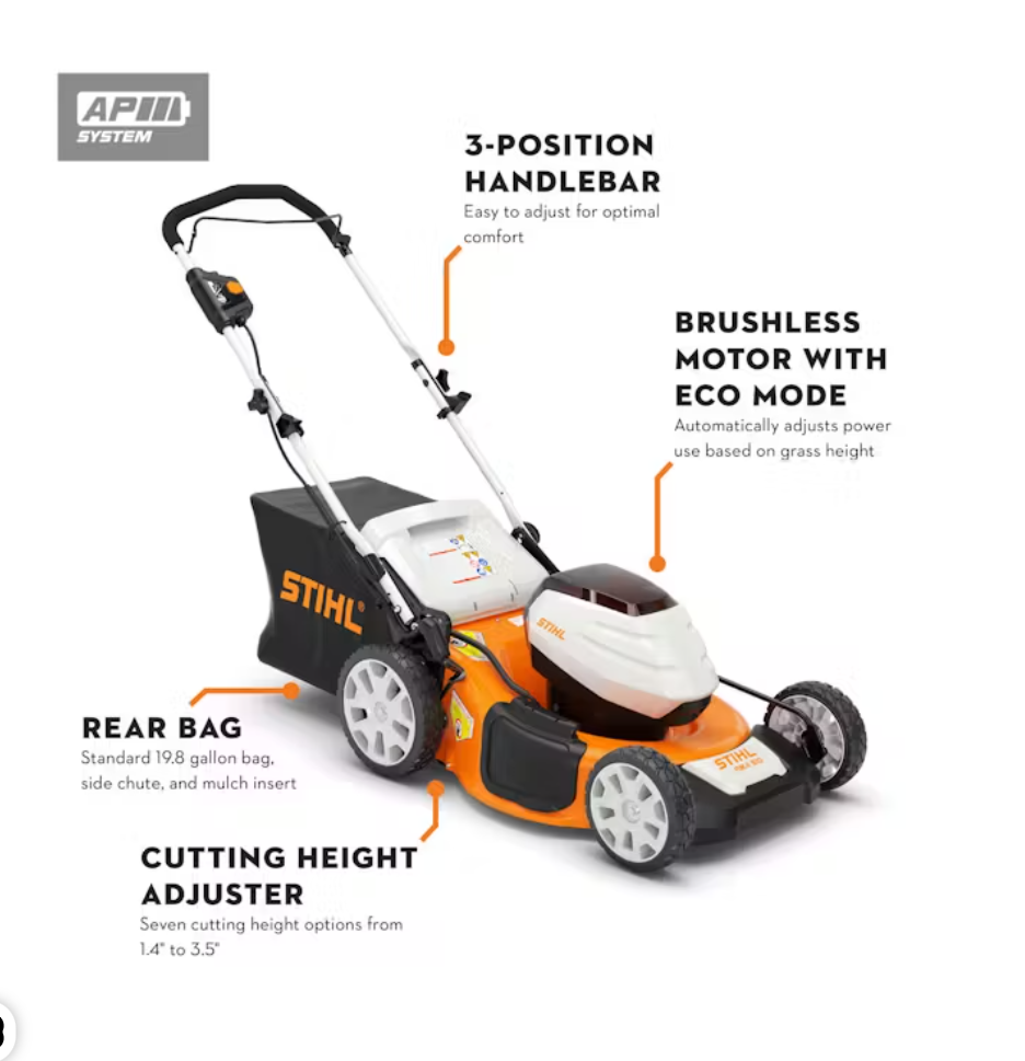 STIHL RMA 510 Promo Kit – Battery-Powered Self-Propelled Lawn Mower Bundle