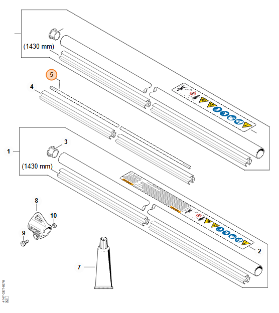 4147 711 3201 – STIHL Drive Shaft for FS 240, FS 260 &amp; FS 460 Clearing Saws (Genuine OEM Part)