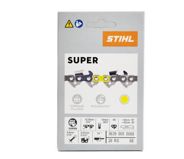 3639 005 0068 STIHL 26RS Saw Chain – .325” Pitch, .063” Gauge, 68