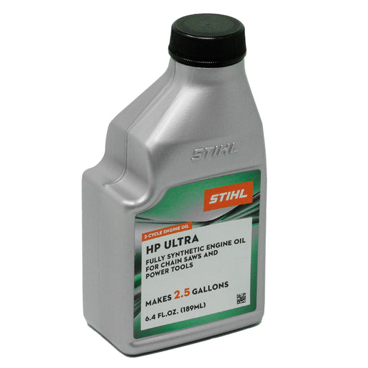0781 313 8010 – STIHL® HP Ultra 2-Cycle Engine Oil (2.5 Gallon / 6.4 oz Gray Platinum)