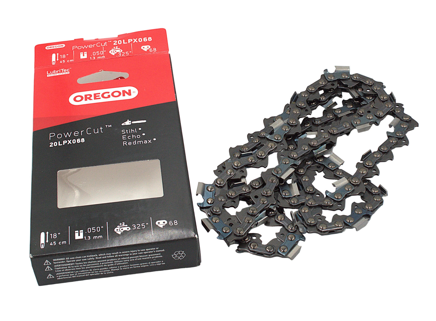 20LPX068G – Oregon PowerCut Chainsaw Chain, .325" Pitch, .050" Gauge, 68 Drive Links, 16" Bar