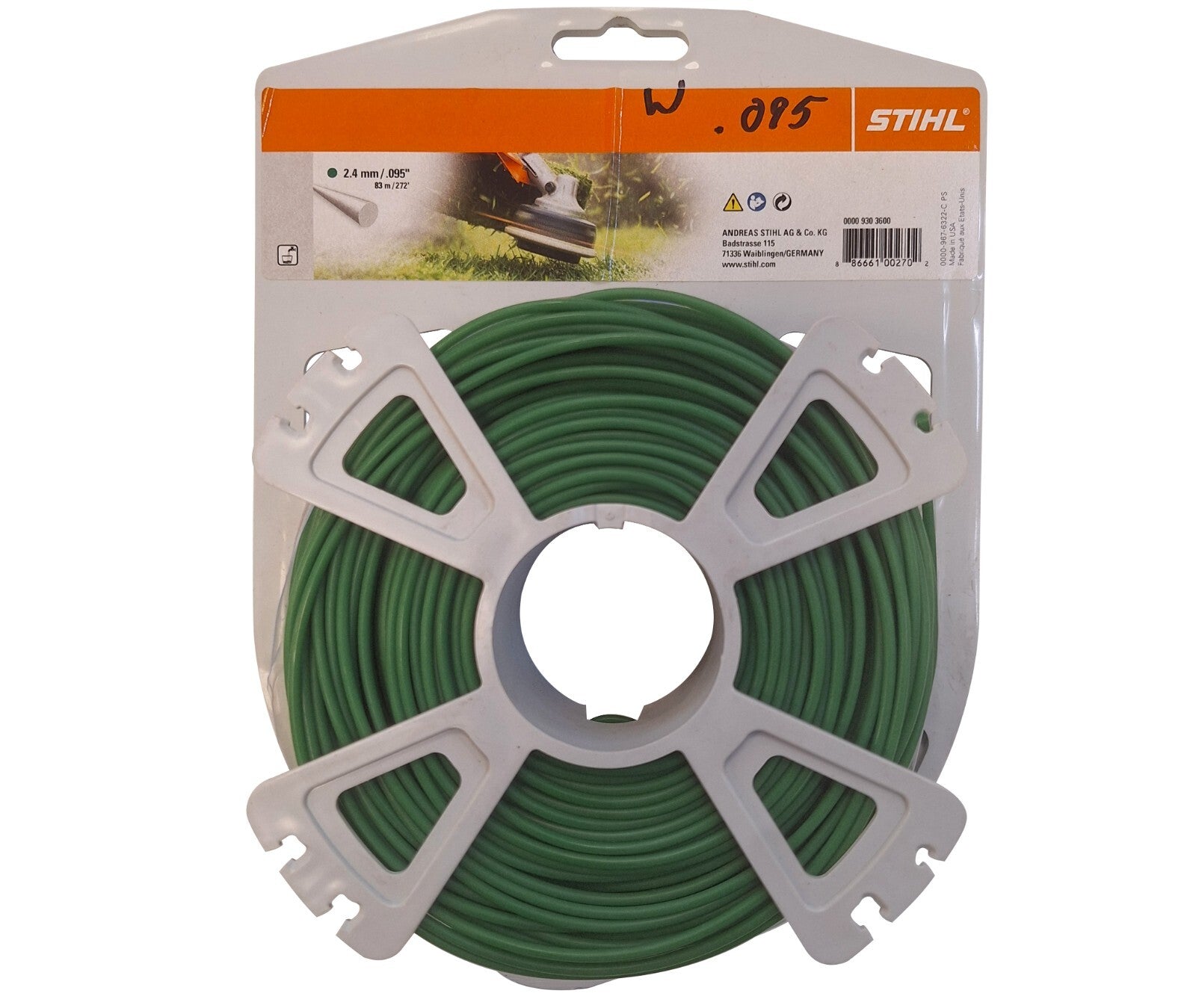 0000 930 3600 – Stihl Monofilament Trimmer Line .095″ Green (Genuine OEM)