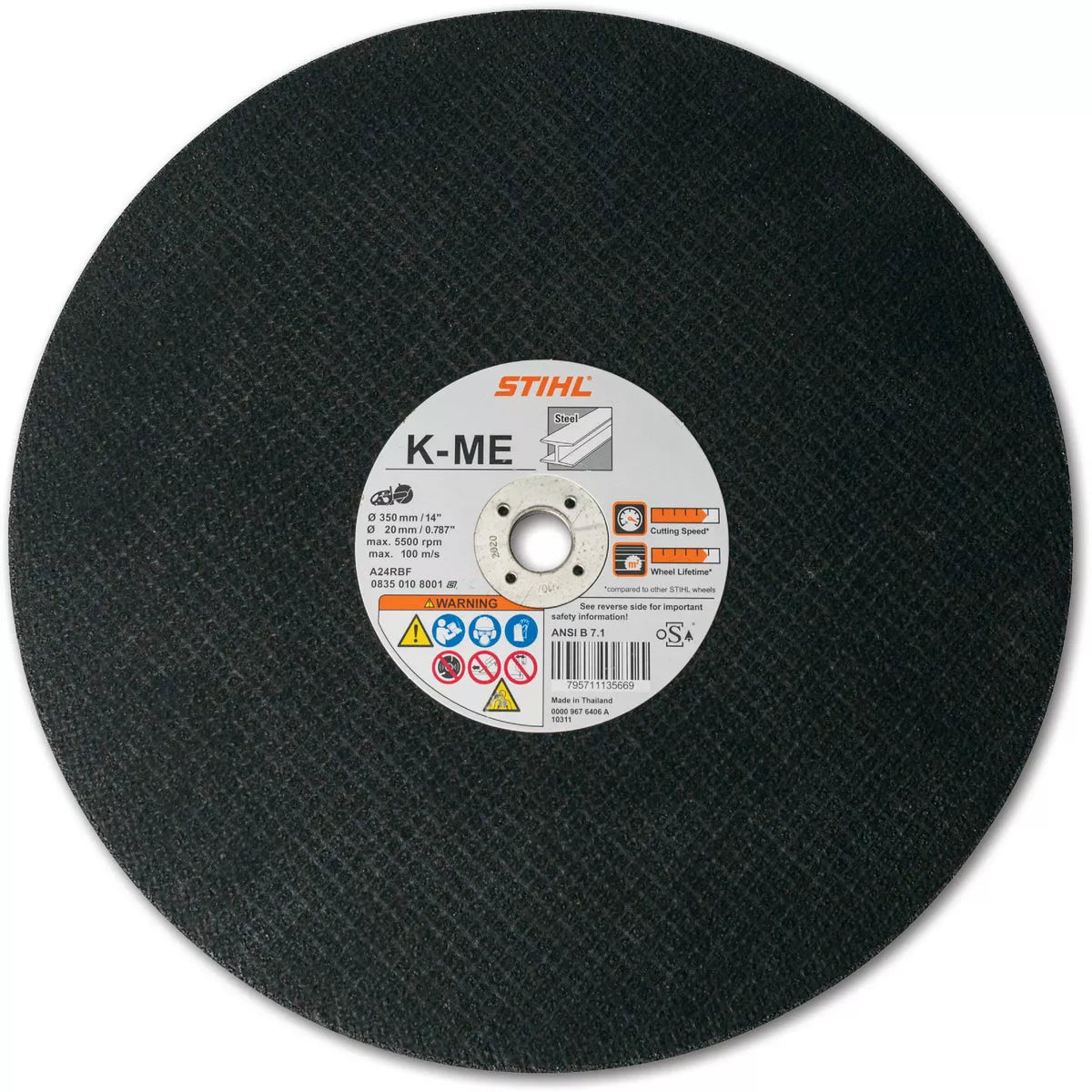 0835 010 8002 – STIHL 16" General Purpose Metal Cut-Off Wheel (Genuine STIHL OEM Accessory)