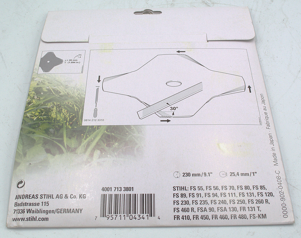4001 713 3801 – 4-Tooth Grass Blade (Genuine STIHL OEM Part)