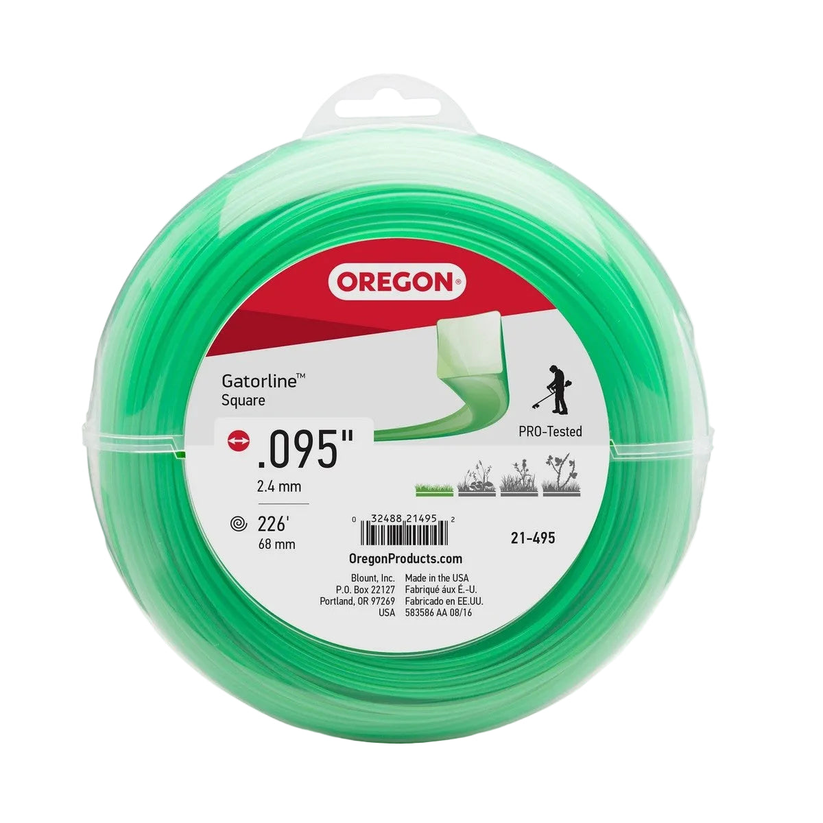 21-495 Gatorline Square String Trimmer Line .095″ – 1 lb Donut Spool (OEM Oregon Replacement Part)